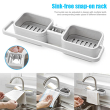 Load image into Gallery viewer, Storage Organizer for Kitchen Sink Faucet Sponge Soap Cloth Drain Rack Holder Shelf
