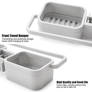 Storage Organizer for Kitchen Sink Faucet Sponge Soap Cloth Drain Rack Holder Shelf